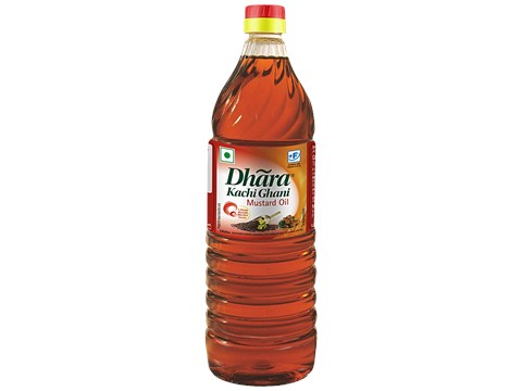 Dhara  Kachi Ghani Mustard Oil, 1 L