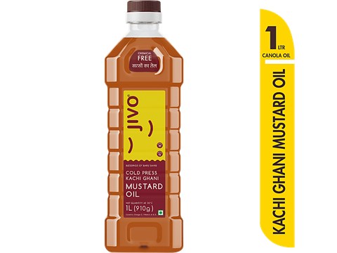 Jivo  Cold Press Kachi Ghani Mustard Oil, 1 L