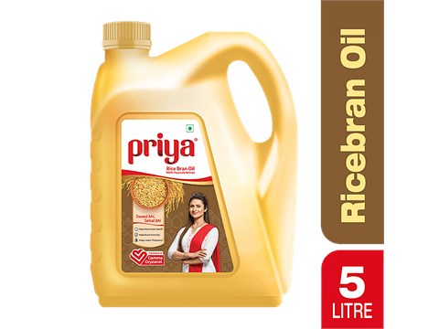 Priya Rice Bran Oil - Physically Refined, 5 L