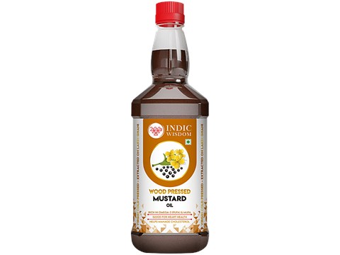 Indic Wisdom Wood Pressed Mustard Oil - Cold Pressed, 1 L
