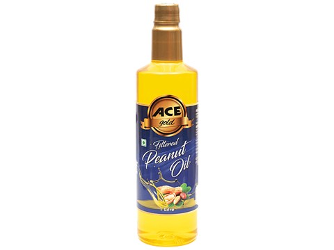 Ace Gold  Filtered Peanut Oil - Loaded With Vitamins & Minerals, No Cholesterol, 1 L