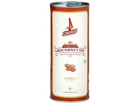 Chekko Cold Pressed Virgin Groundnut Oil, 1 L