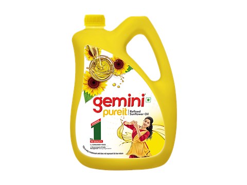 Gemini Pureit Refined Sunflower Oil, 4.35 kg