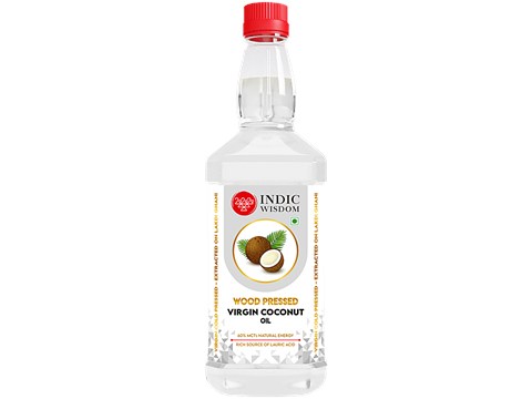 Indic Wisdom Wood Pressed Coconut Oil - Cold Pressed, 500 ml