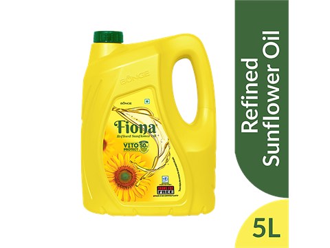 Fiona  Refined Sunflower Oil - Trans Fat Free, Healthy Cooking Oil, 5 L