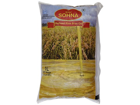 SOHNA Refined Rice Bran Oil - Fortified with Vitamin A & D, 1 L