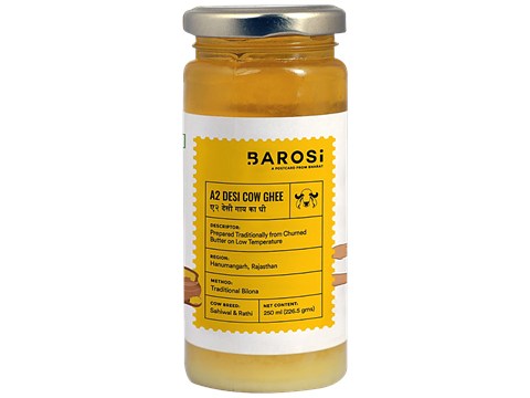 Barosi A2 Desi Cow Ghee - Rich In Antioxidants, 250 ml