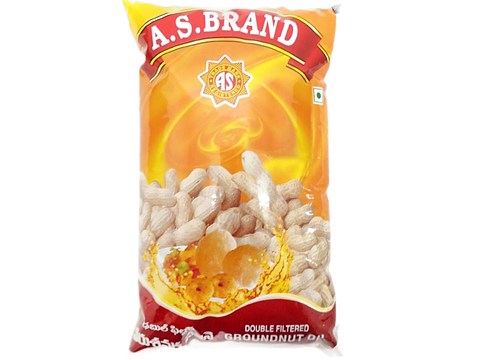 A S Brand  Groundnut Oil - Double Filtered, 1 L