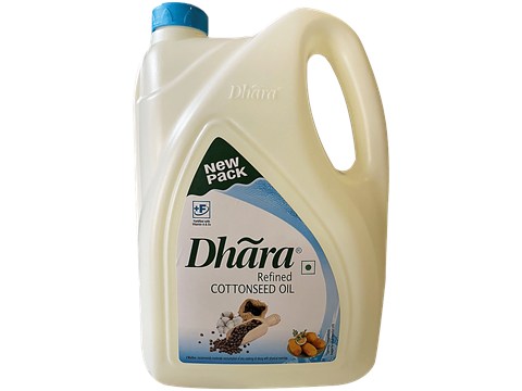 Dhara  Refined Cottonseed Oil, 5 L