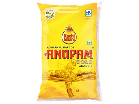 ANUPAM GOLD Agmark Mustard Oil - Pure Kacchi Ghani, Rich Aroma, 1 L