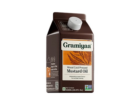 Gramiyaa Wood Cold Pressed Mustard Oil, 500 ml