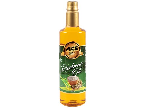 Ace Gold  Physically Refined Ricebran Oil - Contains Natural Antioxidants, Supports Blood Sugar Levels, 1 L