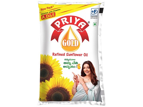 Priya Gold Sunflower Oil, 1 L