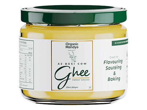 Organic Mandya A2 Desi Cow Ghee, 275 ml