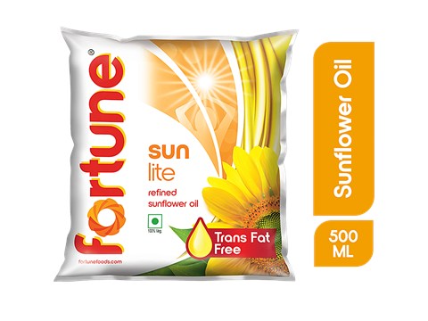 Fortune Sun Lite Refined Sunflower Oil, 500 ml