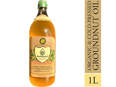 BeejMantra Groundnut Oil - Organic, Cold-Pressed, Extra Virgin, 1 L