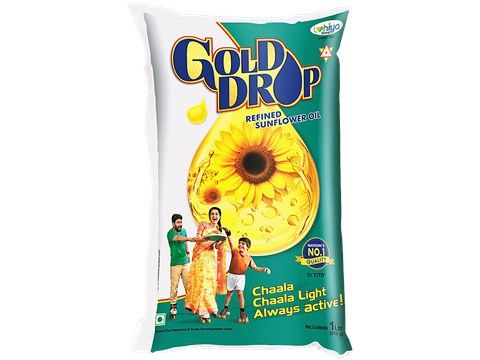 Gold Drop  Refined Sunflower Oil, 1 L