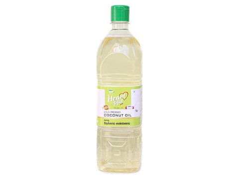 Heartplus Cold-pressed Coconut Oil - For Skin, Hair & Cooking, 1 L