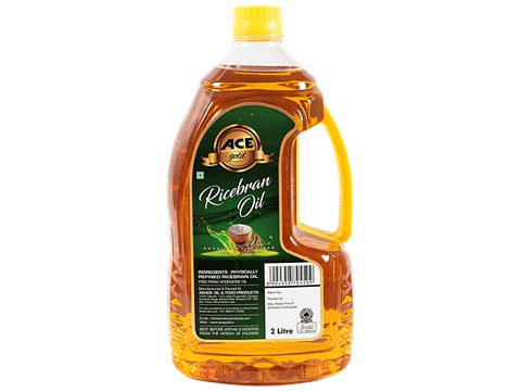 Ace Gold  Physically Refined Ricebran Oil - Contains Natural Antioxidants, Supports Blood Sugar Levels, 2 L