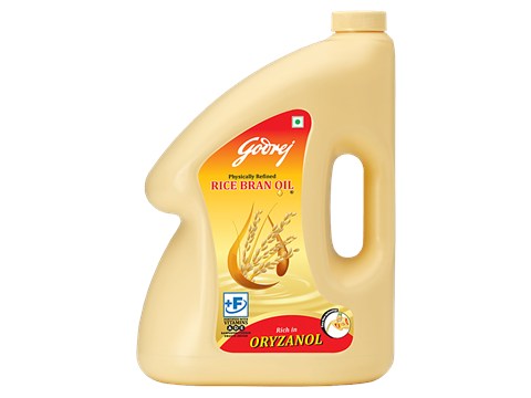 Godrej Rice Bran Oil - Refined, Fortified With Vitamins A, D & E, 5 L