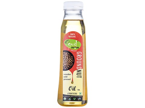 Gudmom Wooden Cold Pressed Groundnut Oil, 1 L