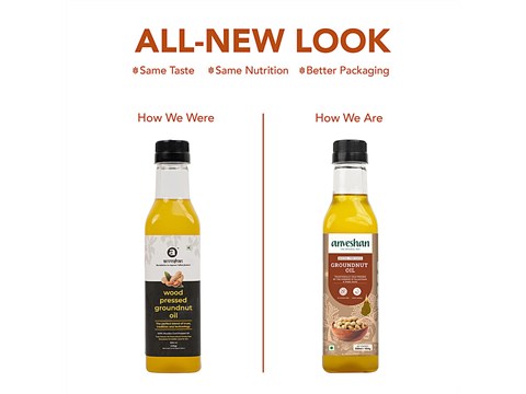 Anveshan Wood Cold Pressed Groundnut/Peanut Cooking Oil, 500 ml