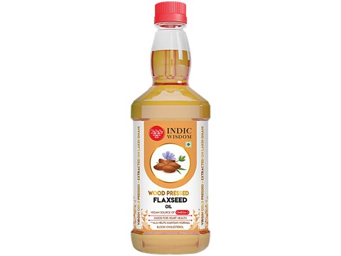 Indic Wisdom Wood Pressed Flaxseed Oil - Cold Pressed, 500 ml