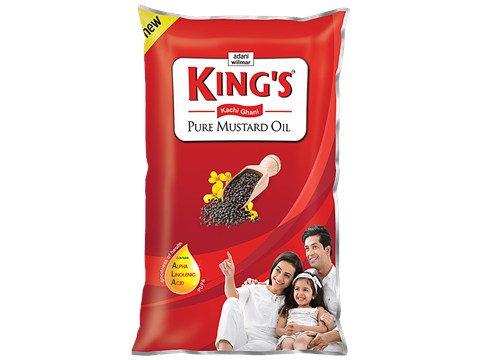 Kings Kachi Ghani Pure Mustard Oil, 1 L