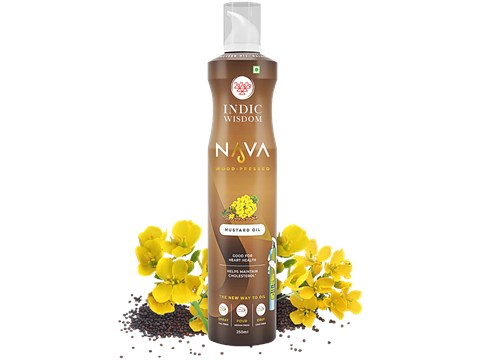 Indic Wisdom Nava Wood-Pressed Mustard Oil, 250 ml