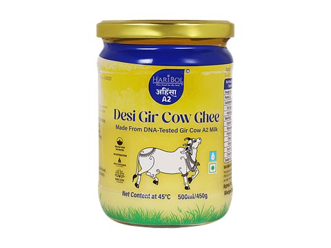 Haribol A2 Milk Desi Cow Ghee - Contains Omega Fatty Acids, 500 ml