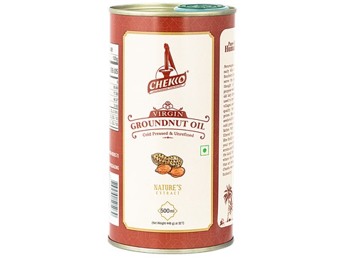 Chekko Cold Pressed Virgin Groundnut Oil, 500 ml