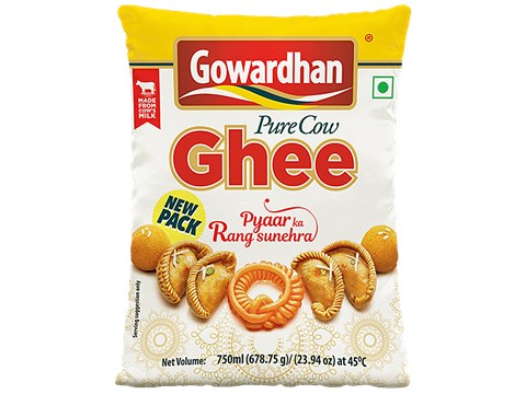 Gowardhan Pure Cow Ghee - Premium Quality, Rich In Vitamins, 750 ml