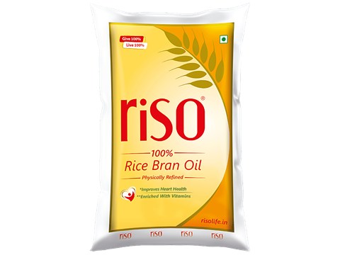 Riso Physically Refined Rice Bran Oil - Rich in Natural Oryzanol, 1 L