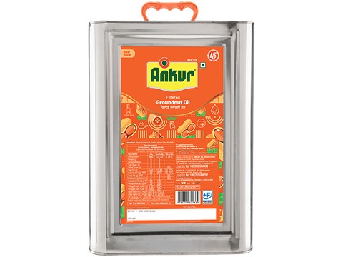 Ankur Filtered Groundnut Oil, 13 kg