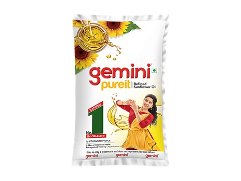 Gemini Pureit Refined Sunflower Oil, 870 g