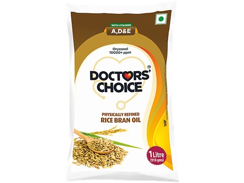 Doctors' Choice Physically Refined Rice Bran Oil, 1 L