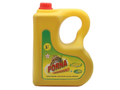 Porna Refined - Rice Bran Oil, 5 L