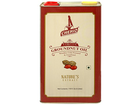 Chekko Virgin Cold Pressed Groundnut Oil, 5 L