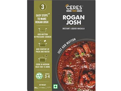 Ceres Foods Kashmiri Rogan Josh Instant Liquid Masala - Ready To Cook Indian Curry Cooking Paste, 200 g