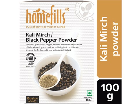 Homefills Kali Mirch/Black Pepper Powder - Enhances Flavour, Rich In Aroma, 100 g