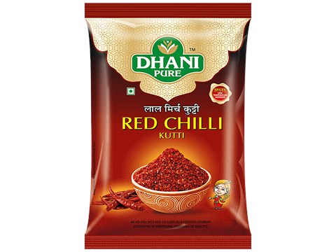 Dhani Pure Red Chilli/Lal Mirch Kutti  - Natural, No Artificial Colours & Preservatives, 100 g