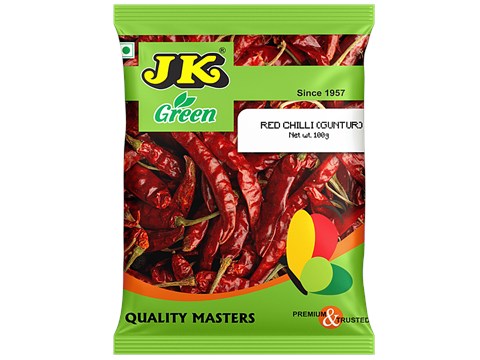 JK Green Red Chilli Hot Whole, 100 g