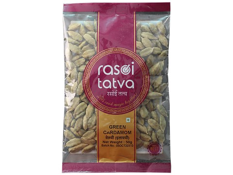 Rasoi Tatva Green Cardamom/Elaichi - Natural, Premium Quality, 50 g