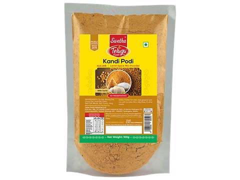 Swetha Telugu foods Kandi Podi - Lentils Spice Mix, 100 g
