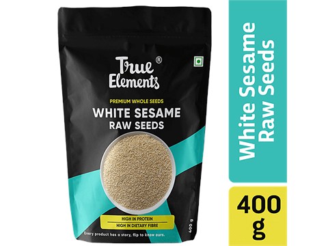 True Elements Raw White Sesame/Safed Til Seeds, 400 g
