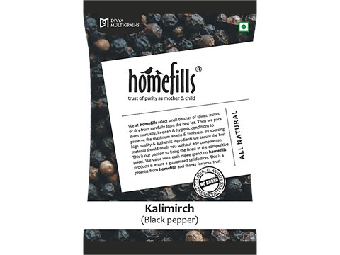 Homefills Kali Mirch Gota/Whole Black Pepper - Adds Strong Flavour & Aroma, 100 g