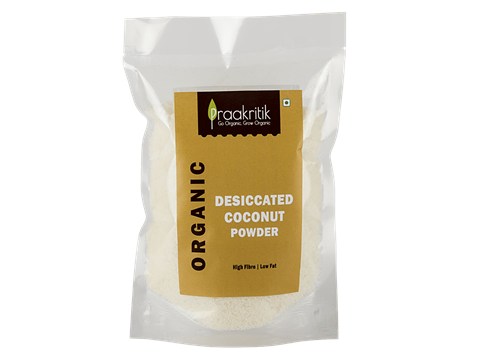 Praakritik Desiccated Coconut Powder - Organic, Unsweetened, Fibre-Rich, Low In Fat, Chemical Free, 200 g