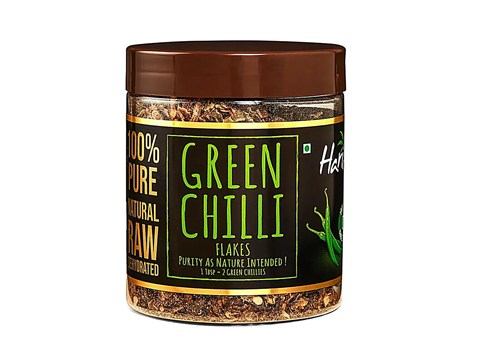 Harin Green Chilli Flakes - Pure, Boosts Immunity, For Healthy Cooking, 100 g