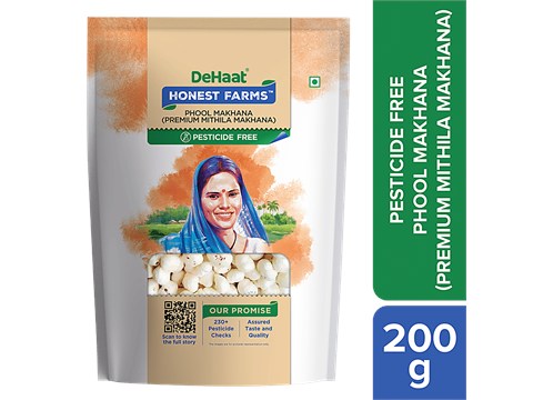Dehaat Honest Farms Phool Makhana/Foxnut - Premium Mithila Makhana, Pesticide Free, 200 g