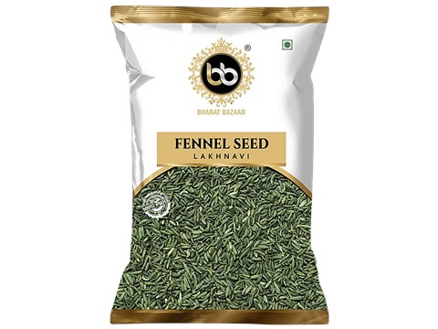 Bharat Bazaar  Fennel Seed - Lakhnavi, Pure, Thick, No Added Colours, 100 g
